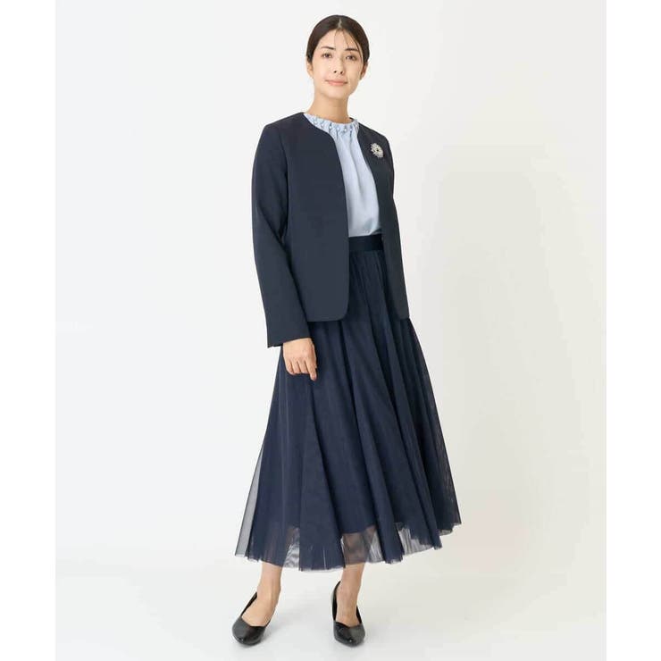 【洗える/イージーケア/ストレッチ】ダブルクロスキーネックジャケット | a.v.v【WOMEN】 | 詳細画像24 