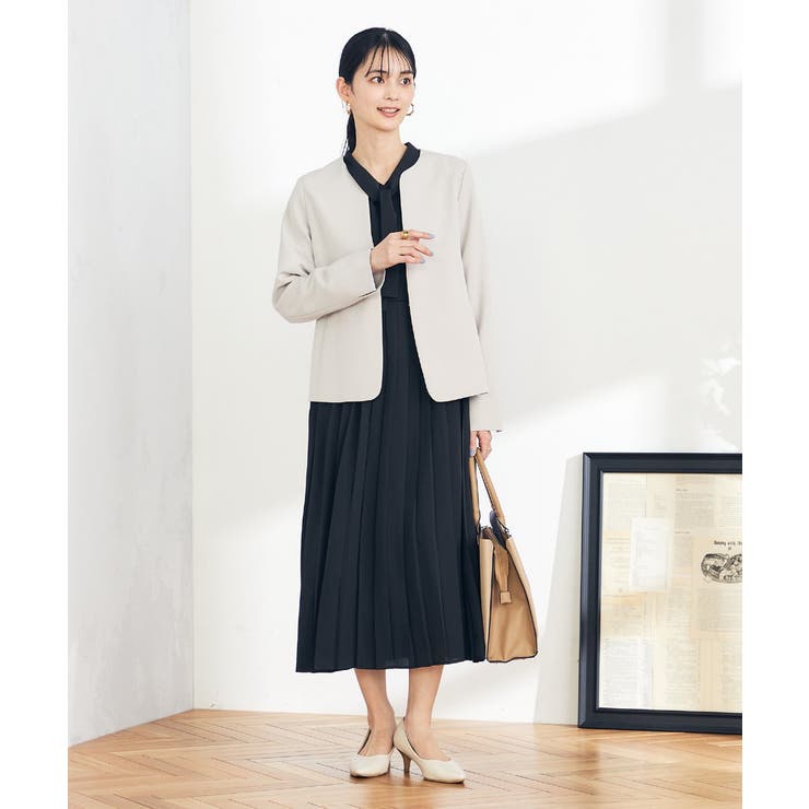 【洗える/イージーケア/ストレッチ】ダブルクロスキーネックジャケット | a.v.v【WOMEN】 | 詳細画像28 