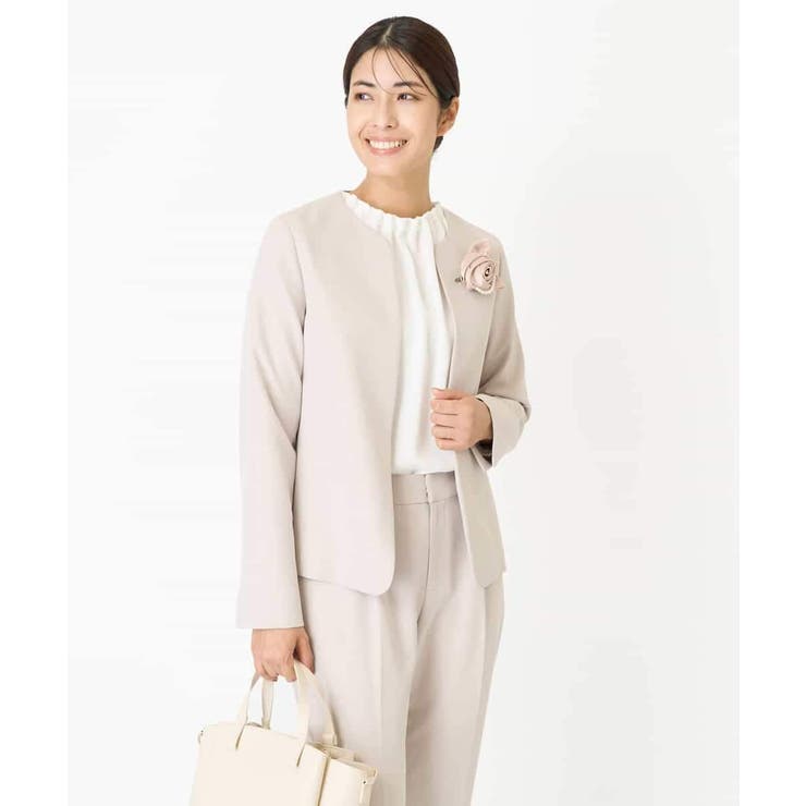【洗える/イージーケア/ストレッチ】ダブルクロスキーネックジャケット | a.v.v【WOMEN】 | 詳細画像42 