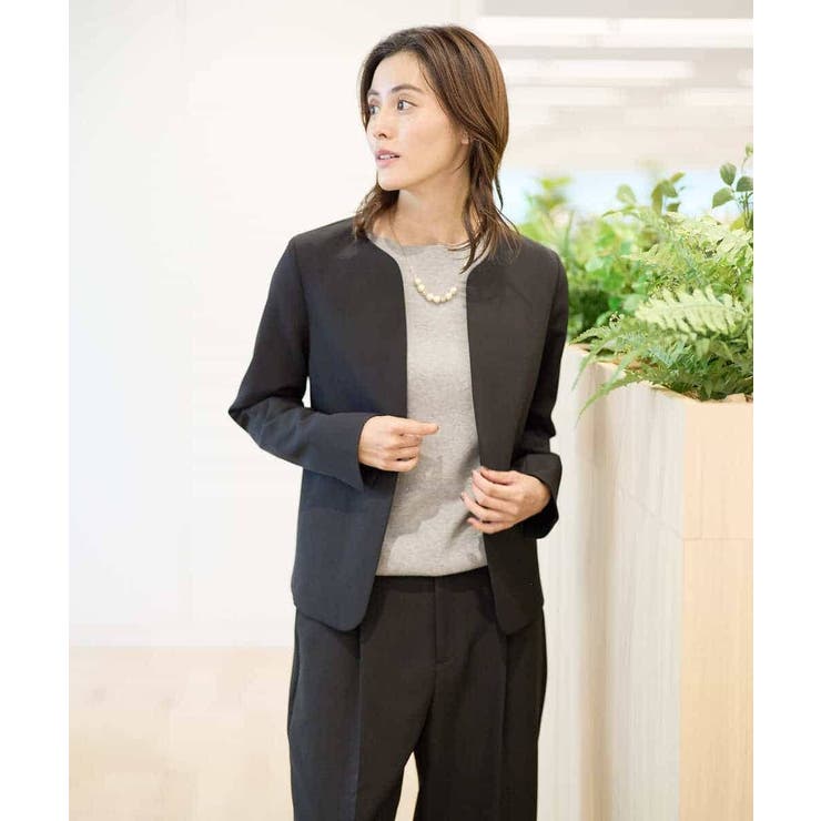 【洗える/イージーケア/ストレッチ】ダブルクロスキーネックジャケット | a.v.v【WOMEN】 | 詳細画像46 