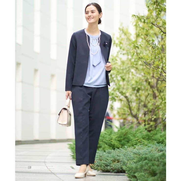 【洗える/イージーケア/ストレッチ】ダブルクロスキーネックジャケット | a.v.v【WOMEN】 | 詳細画像8 