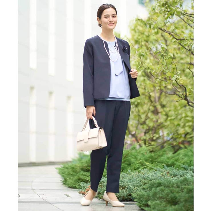 【洗える/イージーケア/ストレッチ】ダブルクロスキーネックジャケット | a.v.v【WOMEN】 | 詳細画像9 