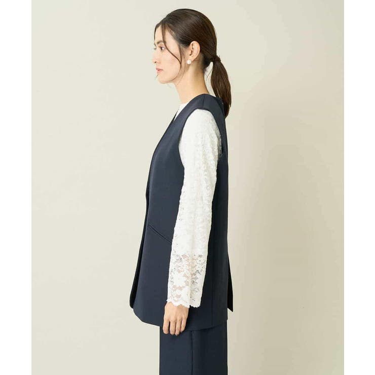 【洗える/イージーケア/ストレッチ】ダブルクロスVネックジレ | a.v.v【WOMEN】 | 詳細画像11 