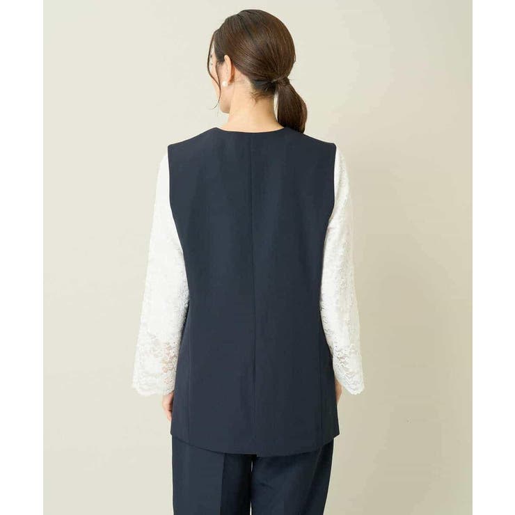 【洗える/イージーケア/ストレッチ】ダブルクロスVネックジレ | a.v.v【WOMEN】 | 詳細画像12 