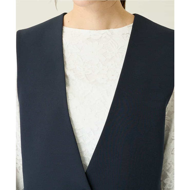 【洗える/イージーケア/ストレッチ】ダブルクロスVネックジレ | a.v.v【WOMEN】 | 詳細画像13 