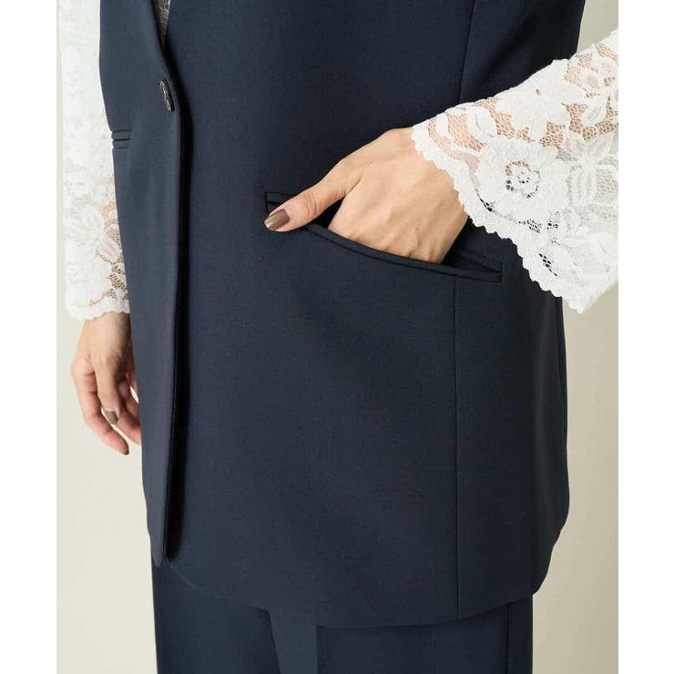 【洗える/イージーケア/ストレッチ】ダブルクロスVネックジレ | a.v.v【WOMEN】 | 詳細画像15 