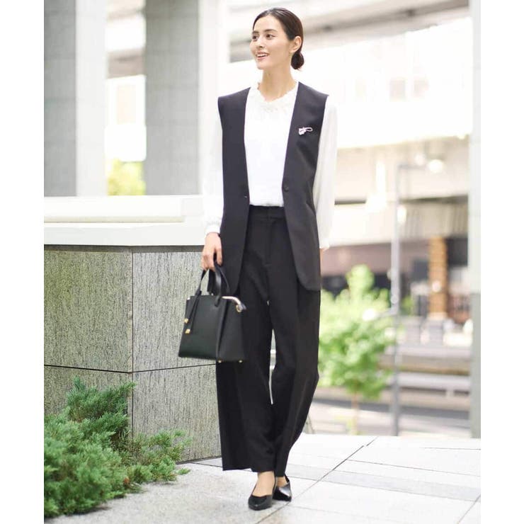 【洗える/イージーケア/ストレッチ】ダブルクロスVネックジレ | a.v.v【WOMEN】 | 詳細画像2 