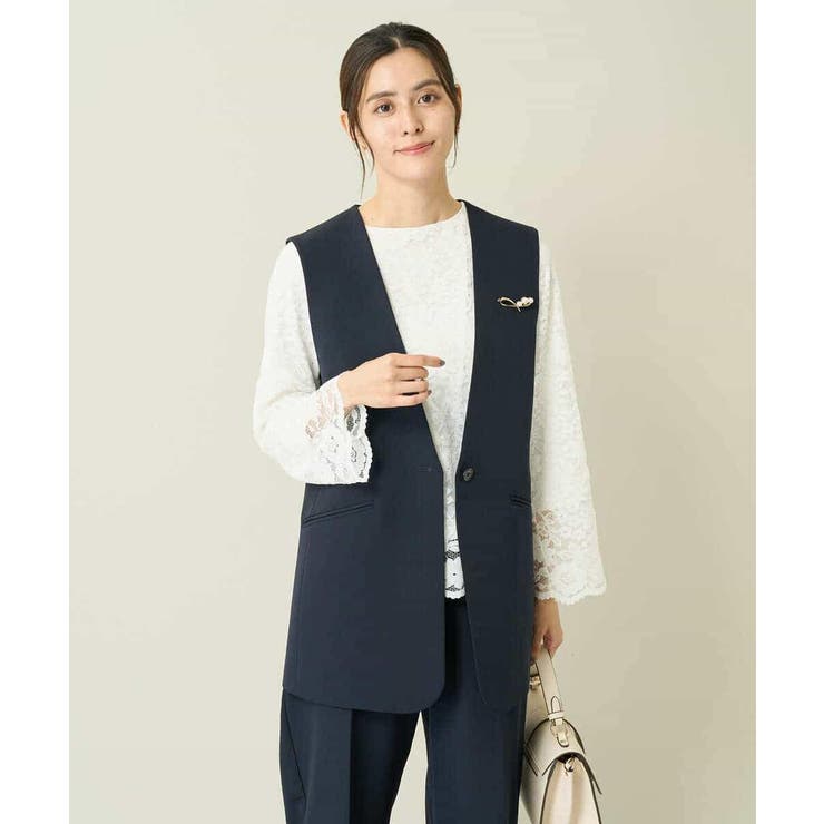 【洗える/イージーケア/ストレッチ】ダブルクロスVネックジレ | a.v.v【WOMEN】 | 詳細画像21 