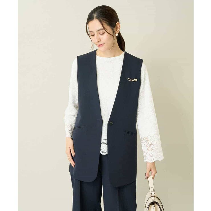 【洗える/イージーケア/ストレッチ】ダブルクロスVネックジレ | a.v.v【WOMEN】 | 詳細画像22 