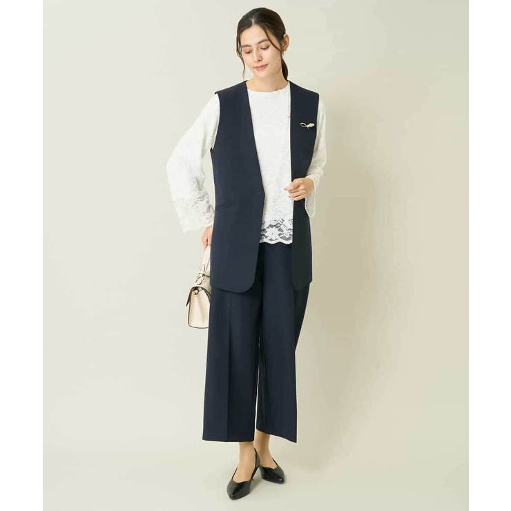 【洗える/イージーケア/ストレッチ】ダブルクロスVネックジレ | a.v.v【WOMEN】 | 詳細画像24 