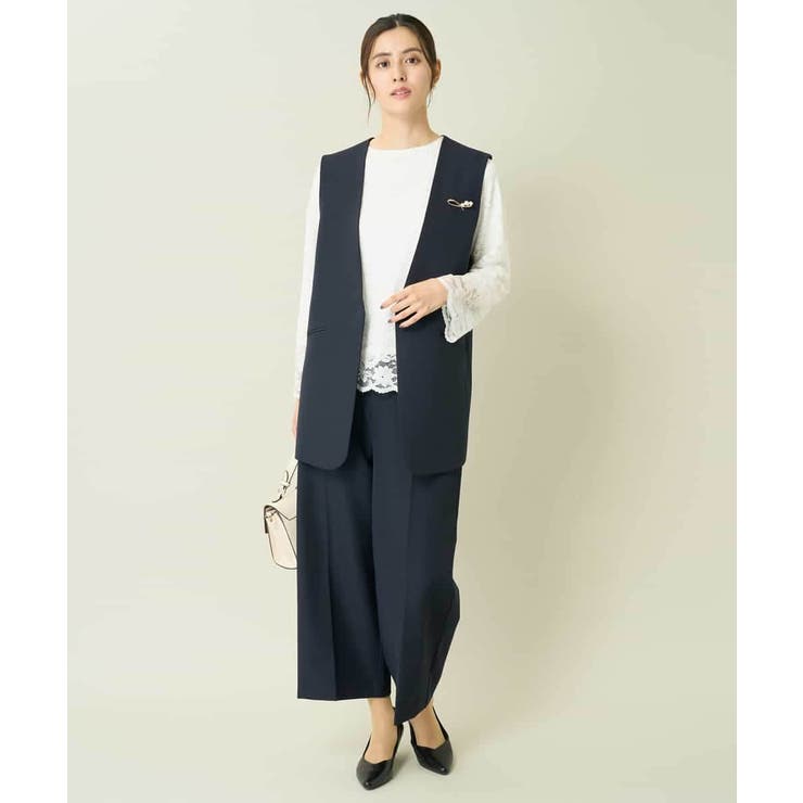 【洗える/イージーケア/ストレッチ】ダブルクロスVネックジレ | a.v.v【WOMEN】 | 詳細画像25 