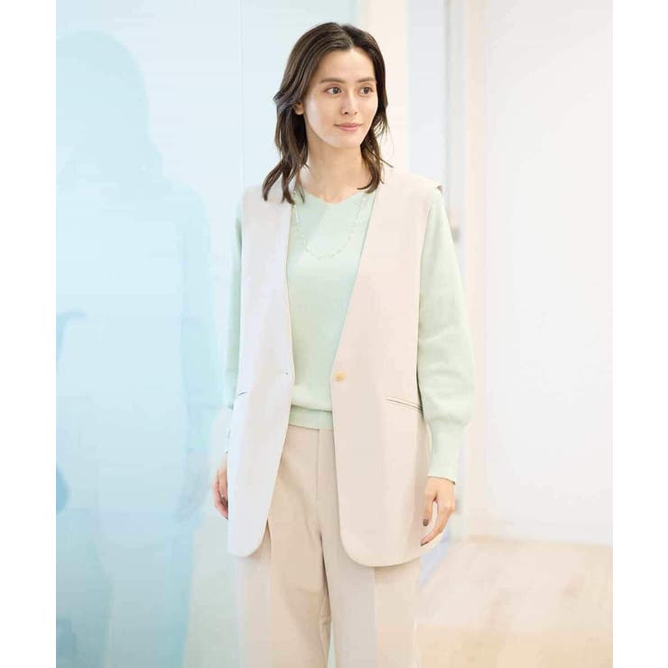 【洗える/イージーケア/ストレッチ】ダブルクロスVネックジレ | a.v.v【WOMEN】 | 詳細画像27 