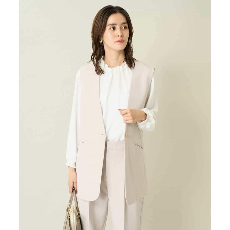 【洗える/イージーケア/ストレッチ】ダブルクロスVネックジレ | a.v.v【WOMEN】 | 詳細画像34 