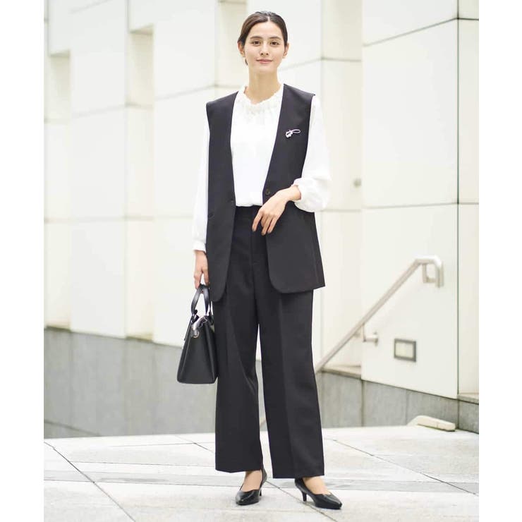 【洗える/イージーケア/ストレッチ】ダブルクロスVネックジレ | a.v.v【WOMEN】 | 詳細画像4 