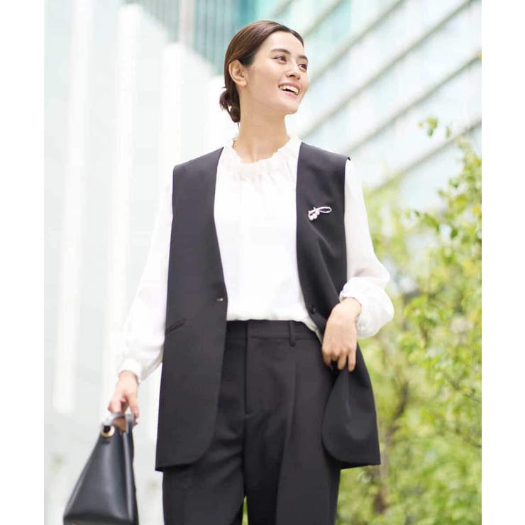 【洗える/イージーケア/ストレッチ】ダブルクロスVネックジレ | a.v.v【WOMEN】 | 詳細画像43 