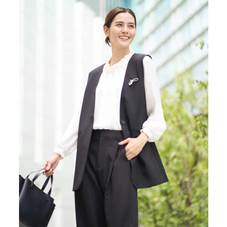 【洗える/イージーケア/ストレッチ】ダブルクロスVネックジレ | a.v.v【WOMEN】 | 詳細画像44 