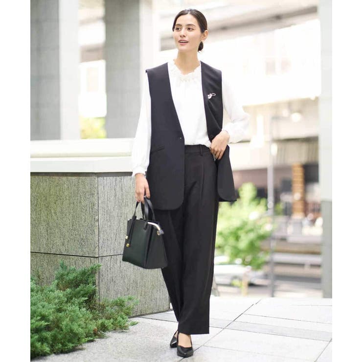 【洗える/イージーケア/ストレッチ】ダブルクロスVネックジレ | a.v.v【WOMEN】 | 詳細画像45 