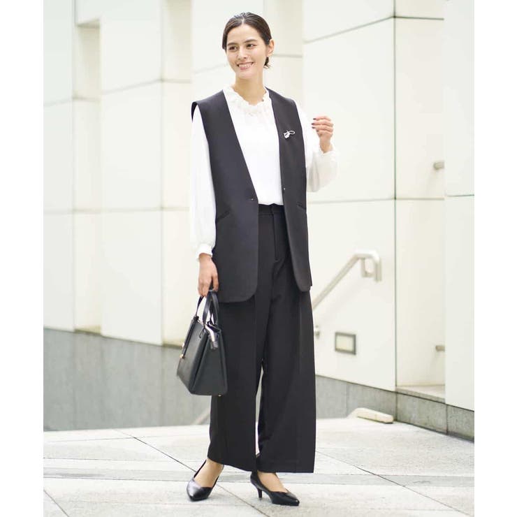 【洗える/イージーケア/ストレッチ】ダブルクロスVネックジレ | a.v.v【WOMEN】 | 詳細画像7 