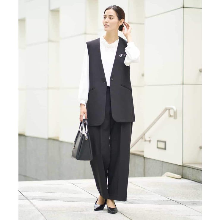 【洗える/イージーケア/ストレッチ】ダブルクロスVネックジレ | a.v.v【WOMEN】 | 詳細画像9 