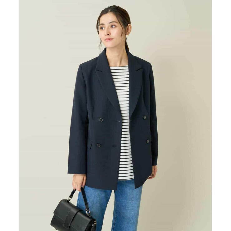 【洗える/イージーケア/ストレッチ】ダブルクロスダブルブレストジャケット | a.v.v【WOMEN】 | 詳細画像10 