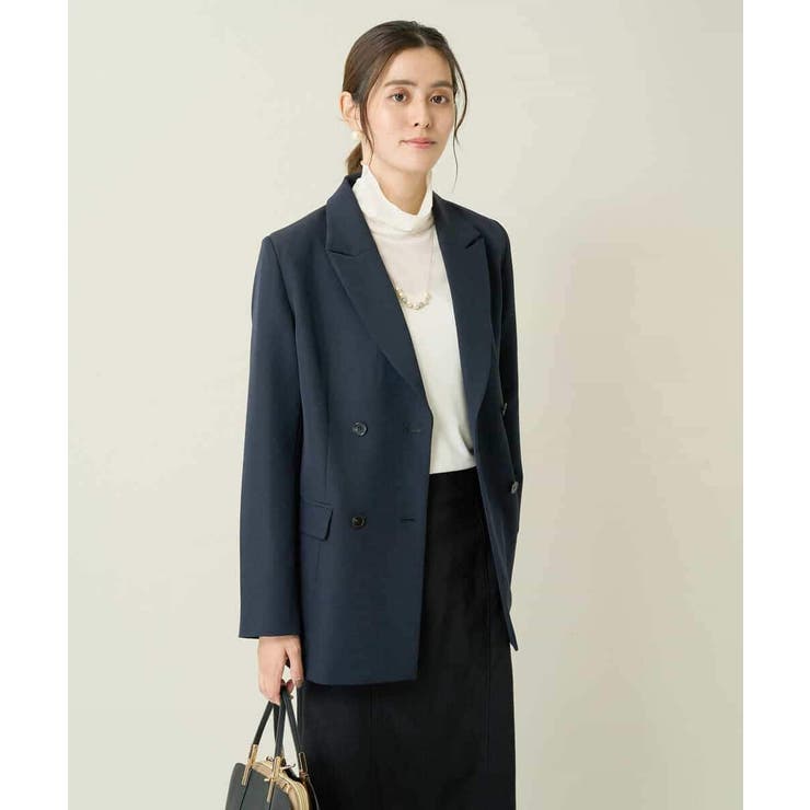 【洗える/イージーケア/ストレッチ】ダブルクロスダブルブレストジャケット | a.v.v【WOMEN】 | 詳細画像14 