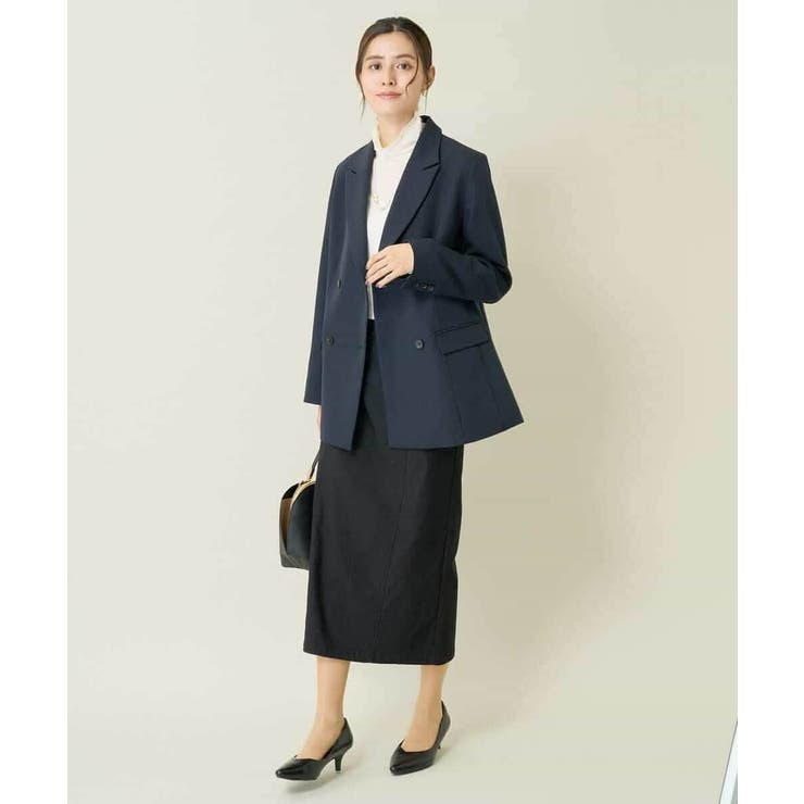 【洗える/イージーケア/ストレッチ】ダブルクロスダブルブレストジャケット | a.v.v【WOMEN】 | 詳細画像18 