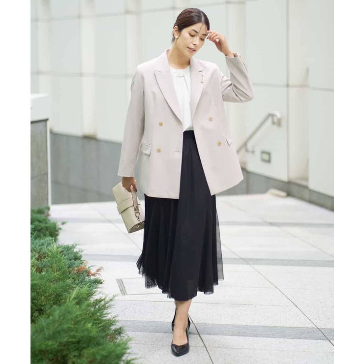 【洗える/イージーケア/ストレッチ】ダブルクロスダブルブレストジャケット | a.v.v【WOMEN】 | 詳細画像26 