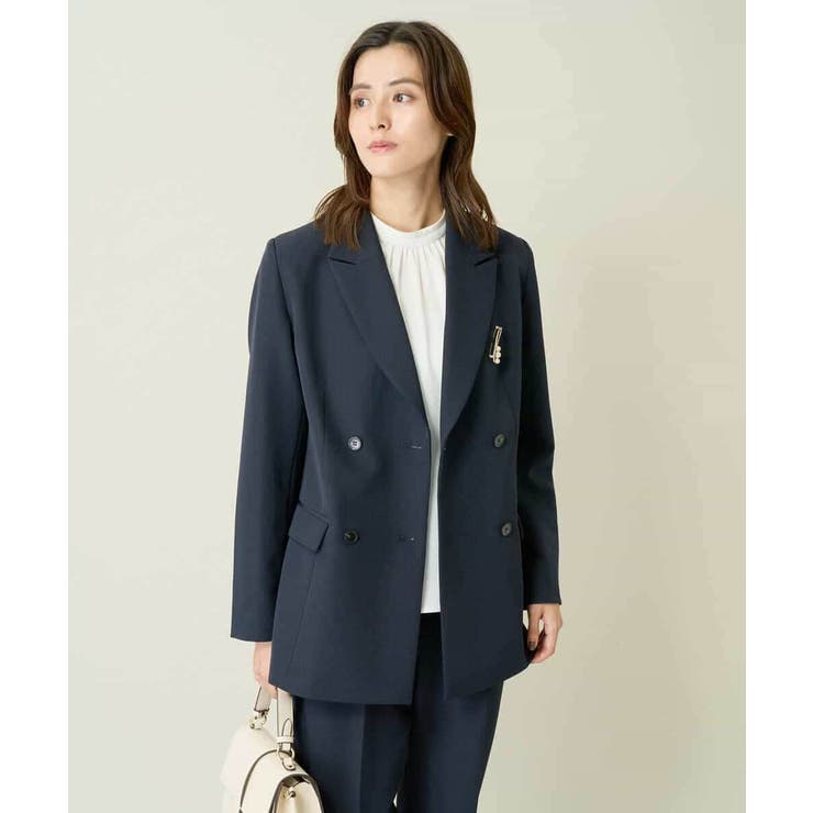 【洗える/イージーケア/ストレッチ】ダブルクロスダブルブレストジャケット | a.v.v【WOMEN】 | 詳細画像3 