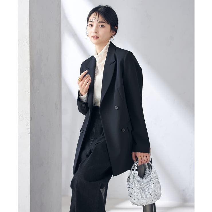 【洗える/イージーケア/ストレッチ】ダブルクロスダブルブレストジャケット | a.v.v【WOMEN】 | 詳細画像39 