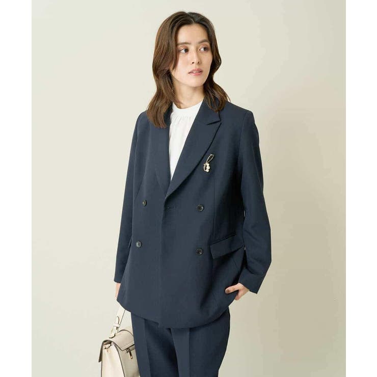 【洗える/イージーケア/ストレッチ】ダブルクロスダブルブレストジャケット | a.v.v【WOMEN】 | 詳細画像4 