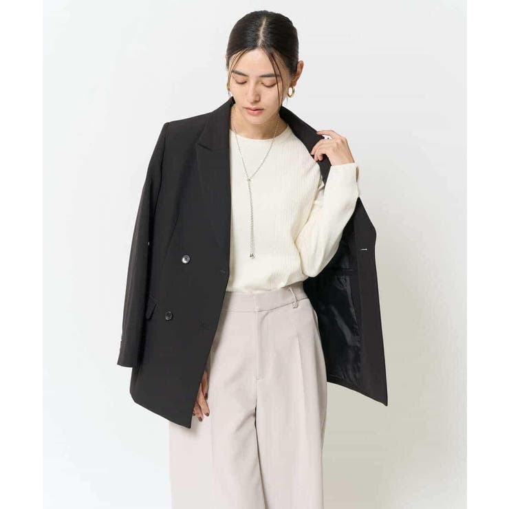 【洗える/イージーケア/ストレッチ】ダブルクロスダブルブレストジャケット | a.v.v【WOMEN】 | 詳細画像46 