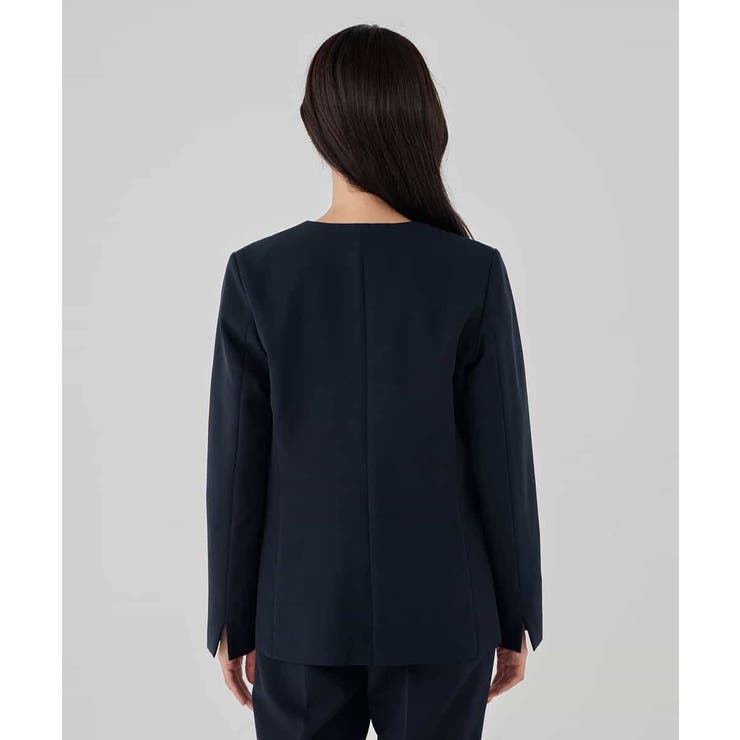 【洗える ストレッチ セットアップ対応】ダブルクロスVネックノーカラージャケット | a.v.v【WOMEN】 | 詳細画像20 