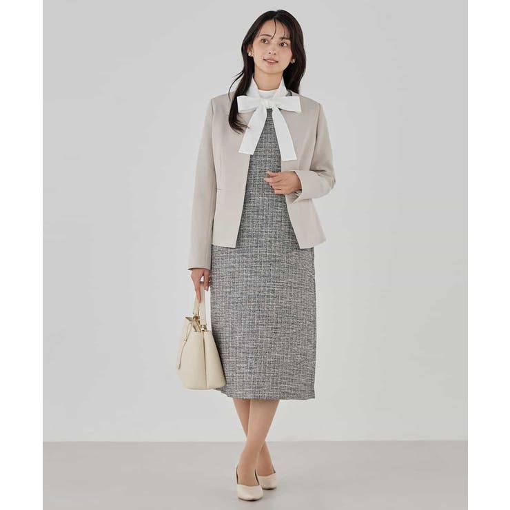 【洗える/ストレッチ/セットアップ対応】ダブルクロスキーネックジャケット | a.v.v【WOMEN】 | 詳細画像13 