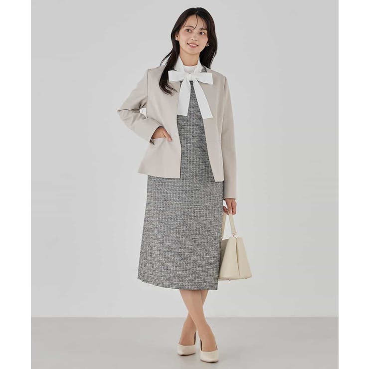 【洗える/ストレッチ/セットアップ対応】ダブルクロスキーネックジャケット | a.v.v【WOMEN】 | 詳細画像15 