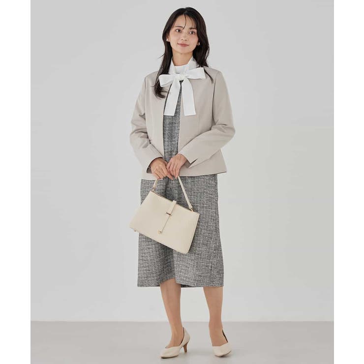 【洗える/ストレッチ/セットアップ対応】ダブルクロスキーネックジャケット | a.v.v【WOMEN】 | 詳細画像16 