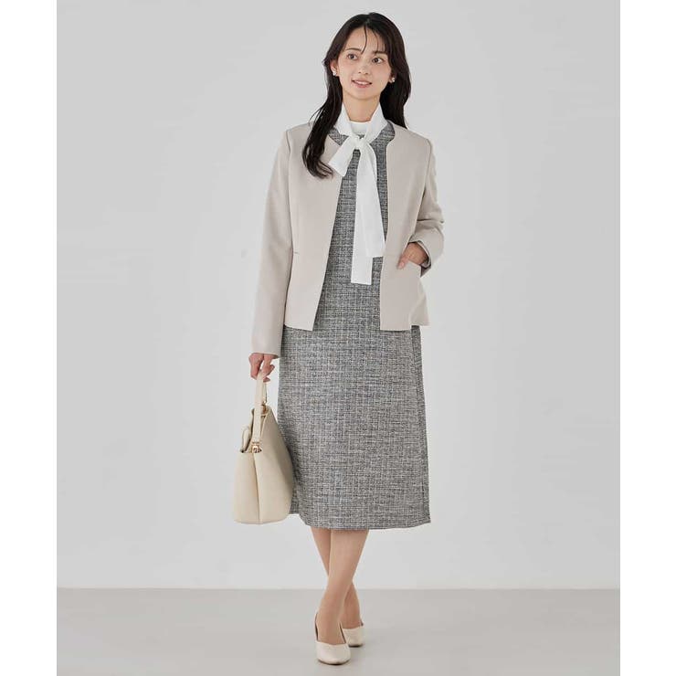 【洗える/ストレッチ/セットアップ対応】ダブルクロスキーネックジャケット | a.v.v【WOMEN】 | 詳細画像20 