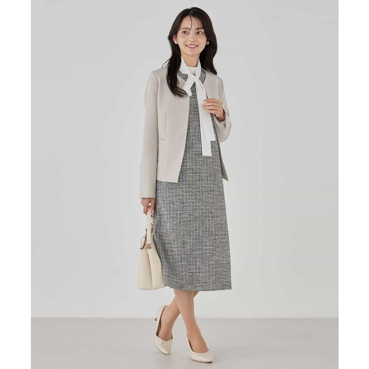 【洗える/ストレッチ/セットアップ対応】ダブルクロスキーネックジャケット | a.v.v【WOMEN】 | 詳細画像21 