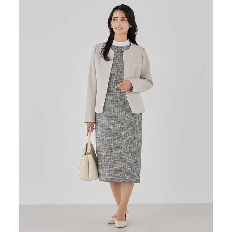 【洗える/ストレッチ/セットアップ対応】ダブルクロスキーネックジャケット | a.v.v【WOMEN】 | 詳細画像23 