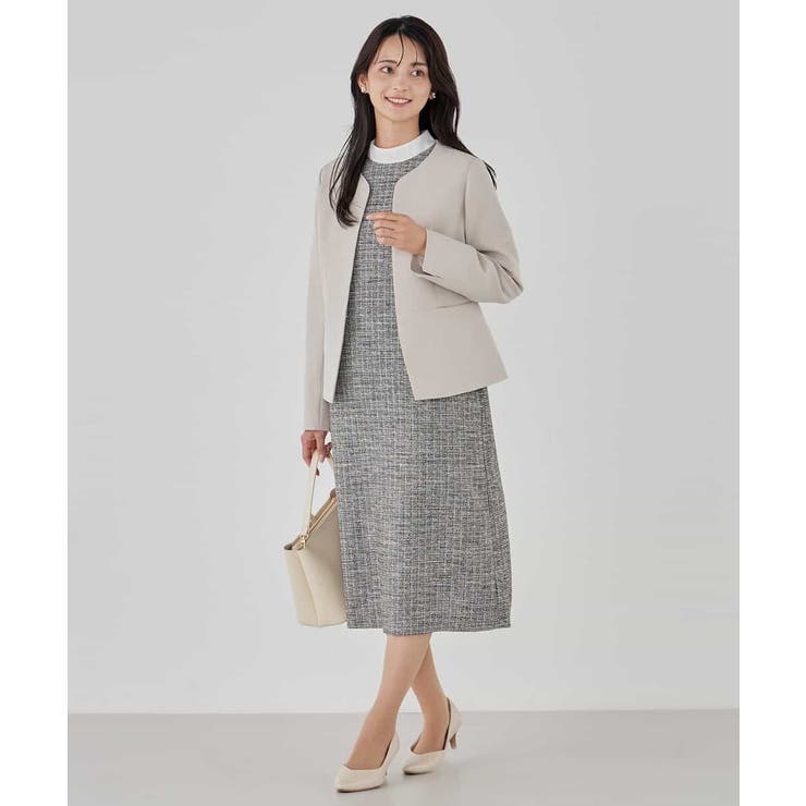 【洗える/ストレッチ/セットアップ対応】ダブルクロスキーネックジャケット | a.v.v【WOMEN】 | 詳細画像24 