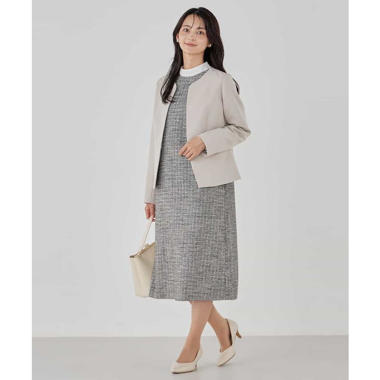 【洗える/ストレッチ/セットアップ対応】ダブルクロスキーネックジャケット | a.v.v【WOMEN】 | 詳細画像25 