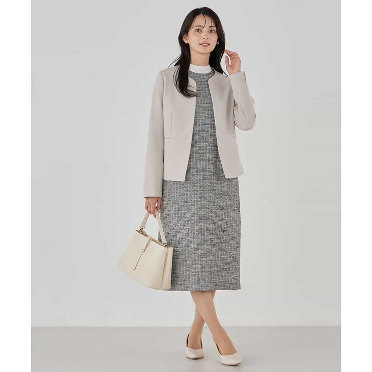 【洗える/ストレッチ/セットアップ対応】ダブルクロスキーネックジャケット | a.v.v【WOMEN】 | 詳細画像27 