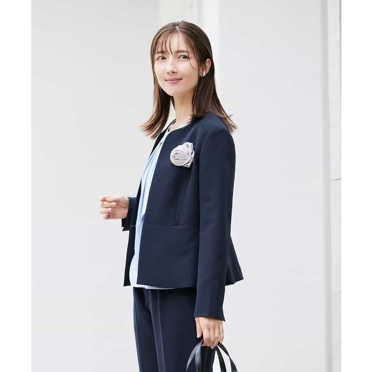 【洗える/ストレッチ/セットアップ対応】ダブルクロスキーネックジャケット | a.v.v【WOMEN】 | 詳細画像3 