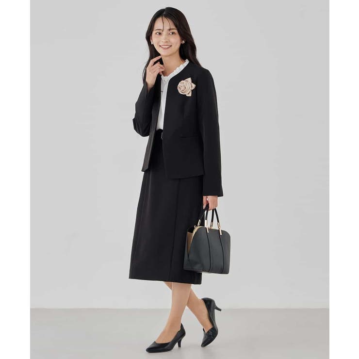 【洗える/ストレッチ/セットアップ対応】ダブルクロスキーネックジャケット | a.v.v【WOMEN】 | 詳細画像31 