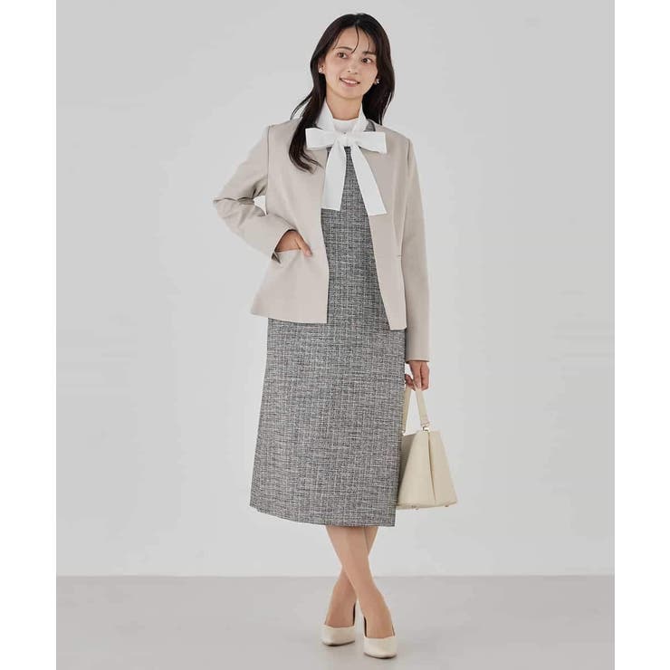 【洗える/ストレッチ/セットアップ対応】ダブルクロスキーネックジャケット | a.v.v【WOMEN】 | 詳細画像40 