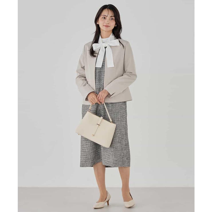 【洗える/ストレッチ/セットアップ対応】ダブルクロスキーネックジャケット | a.v.v【WOMEN】 | 詳細画像41 