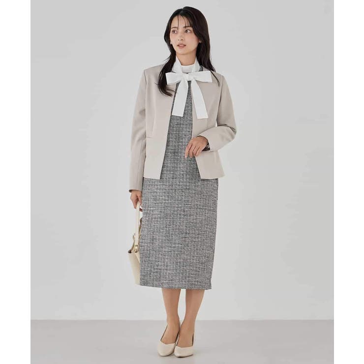 【洗える/ストレッチ/セットアップ対応】ダブルクロスキーネックジャケット | a.v.v【WOMEN】 | 詳細画像42 