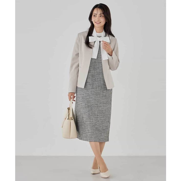 【洗える/ストレッチ/セットアップ対応】ダブルクロスキーネックジャケット | a.v.v【WOMEN】 | 詳細画像43 