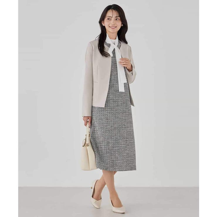 【洗える/ストレッチ/セットアップ対応】ダブルクロスキーネックジャケット | a.v.v【WOMEN】 | 詳細画像46 