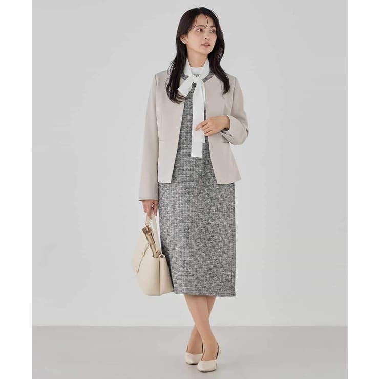 【洗える/ストレッチ/セットアップ対応】ダブルクロスキーネックジャケット | a.v.v【WOMEN】 | 詳細画像47 