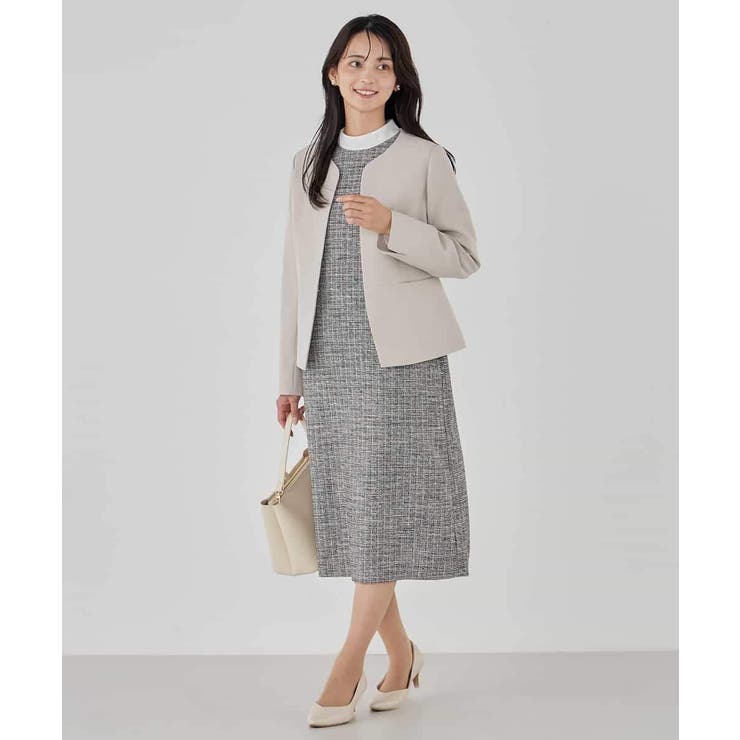 【洗える/ストレッチ/セットアップ対応】ダブルクロスキーネックジャケット | a.v.v【WOMEN】 | 詳細画像49 